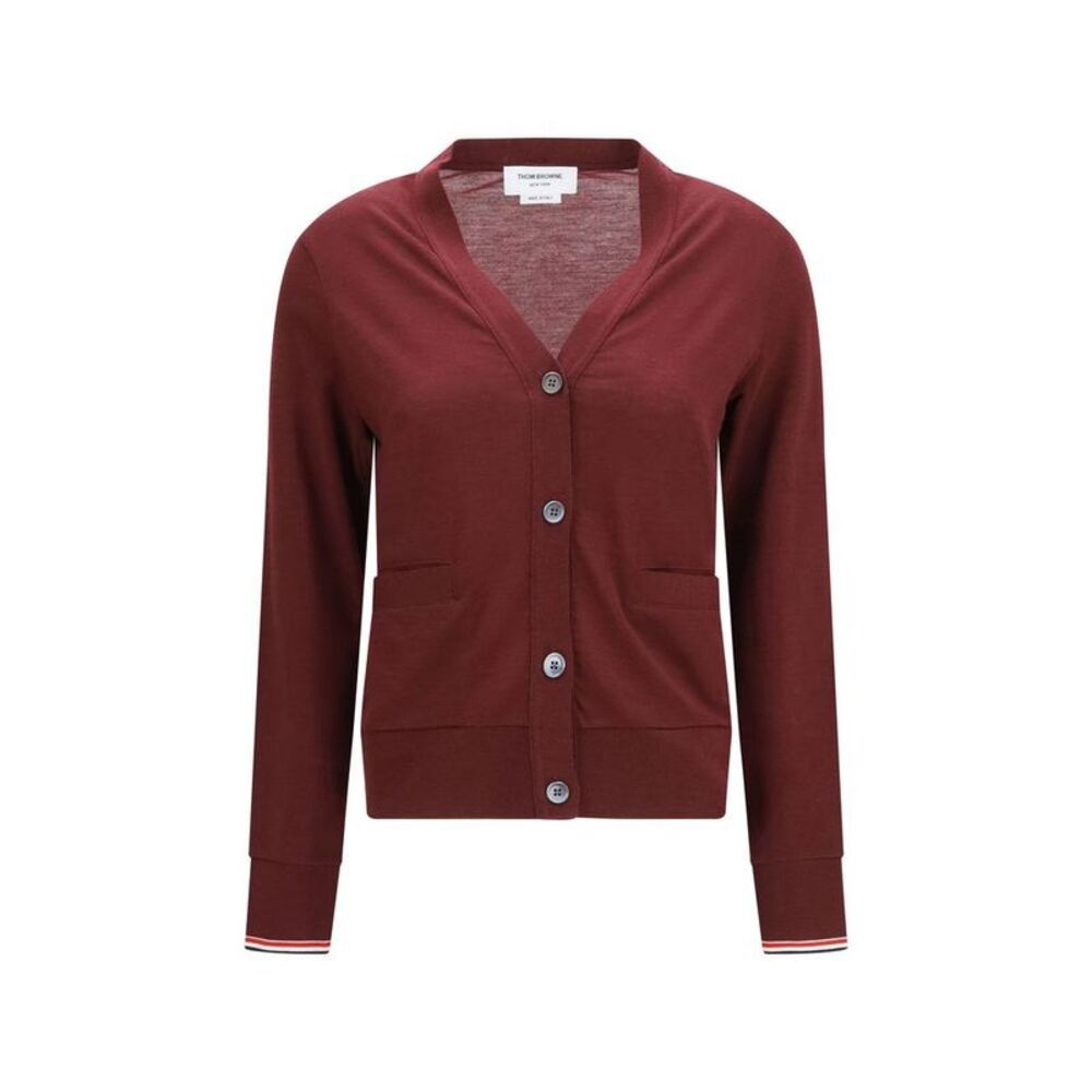 Thom Browne Bordeaux Wool Oves Aries Women's Cardigan